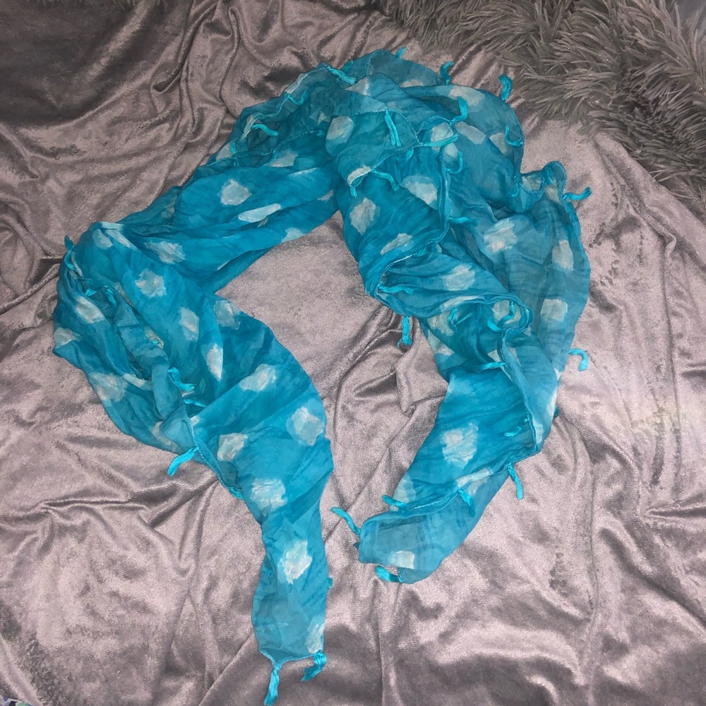 Blue & White - Polka Dot Scarf